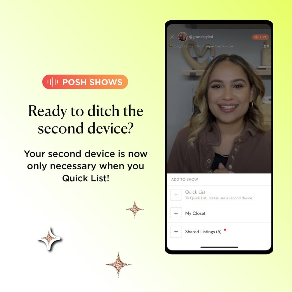 NEW Adding Listings During Show From Primary Device